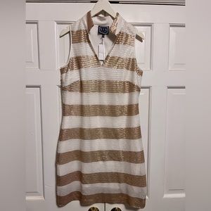 Sparkly, soft sequined dress in gold/white!